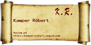 Kamper Róbert névjegykártya